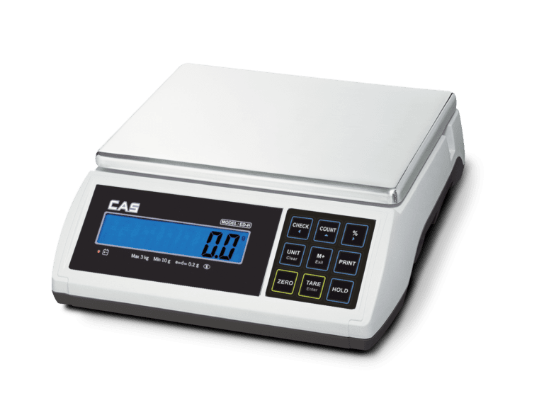 เครื่องชั่งนับจำนวน CAS ED-H 15K รองรับน้ำหนักสูงสุด 15 กิโลกรัม ความละเอียด 0.5 กรัม เหมาะสำหรับนับชิ้นงาน อะไหล่ สกรู และงานคลังสินค้า